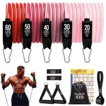 Conjunto de faixas de resistência de 200 libras empilháveis com alças e âncora Conjunto de faixas de resistência de 200 libras empilháveis com alças e âncora