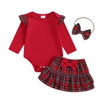 Conjunto de Falda a Cuadros para Bebé Niña Kuriozud Otoño Invierno 12-18 Meses