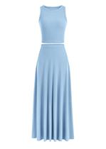 Conjunto de Falda Maxi de Dos Piezas PRETTYGARDEN Azul Claro M Conjunto de Falda Maxi de Dos Piezas PRETTYGARDEN Azul Claro M