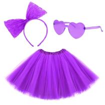 Conjunto de Falda Tutú para Adultos para Mujer con Gafas de Sol Moradas Conjunto de Falda Tutú para Adultos para Mujer con Gafas de Sol Moradas