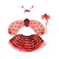 Conjunto De Fantasia De Abelha Amarela Com 4 Peças: Tiara Com Antenas, Asas E Varinha Mágica Para