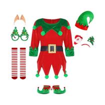 Conjunto De Fantasia De Elfo Para Crianças Com 4 Peças, Roupas De Festival De Natal, Chapéu De Elfo,