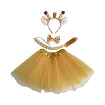 Conjunto De Fantasia De Girafa Para Halloween: Tiara, Gravata, Saia, Luvas E Acessório De Cabeça De Conjunto De Fantasia De Girafa Para Halloween: Tiara, Gravata, Saia, Luvas E Acessório De Cabeça De