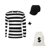 Conjunto De Fantasia De Ladrão De Banco Para Crianças, Acessórios De Disfarce Para Festa De Conjunto De Fantasia De Ladrão De Banco Para Crianças, Acessórios De Disfarce Para Festa De