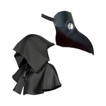 Conjunto De Fantasia De Médico Da Peste Para Homens, Máscara De Couro PU, Capa Com Bico Longo, Conjunto De Fantasia De Médico Da Peste Para Homens, Máscara De Couro PU, Capa Com Bico Longo,