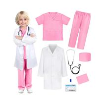 Conjunto De Fantasia De Médico E Enfermeiro Para Meninos E Meninas, Uniforme De Simulação Com