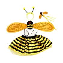 Conjunto De Fantasia De Menina Joaninha Abelha Fada 4 Peças Com Asa, Saia Tutu, Varinha E Tiara Para Conjunto De Fantasia De Menina Joaninha Abelha Fada 4 Peças Com Asa, Saia Tutu, Varinha E Tiara Para