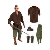 Conjunto De Fantasia De Pirata Renascentista Masculino Para Halloween, Calças Medievais Viking Com