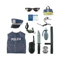 Conjunto De Fantasia De Polícia Para Meninos E Meninas Com Bússola, Apito E Emblema, Acessórios Para Conjunto De Fantasia De Polícia Para Meninos E Meninas Com Bússola, Apito E Emblema, Acessórios Para