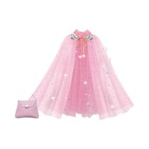 Conjunto De Fantasia De Princesa Para Meninas Com Capa, Coroa, Colar, Anel, Brincos, Luvas E Bolsa