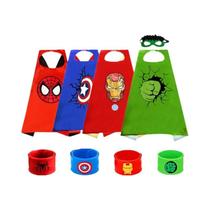 Conjunto De Fantasia De Super-Herói Para Crianças Com 4 Peças, Capa, Pulseira E Máscara De