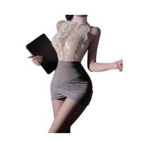 Conjunto De Fantasia Sexy De Aeromoça Para Mulheres, Uniforme Profissional De Role-Playing Com Sutiã