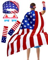 Conjunto de fantasias: Bandeira americana de 4 de julho da Hikkco para adultos