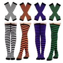Conjunto de fantasias Barroves, meias listradas, luvas, Halloween Conjunto de fantasias Barroves, meias listradas, luvas, Halloween