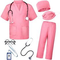 Conjunto de fantasias BOMLY Doctor para crianças, 7 peças de esfoliantes para enfermeiras