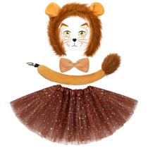 Conjunto de fantasias BROMZ Lion Ears Headband Tail Bowtie Tutu Saia