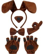 Conjunto de fantasias Cindeer Puppy Dog Halloween Cosplay Party Brown Conjunto de fantasias Cindeer Puppy Dog Halloween Cosplay Party Brown