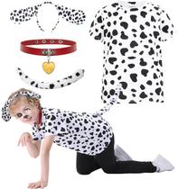 Conjunto de fantasias Dalmatian 101 Days Of School Kids com camisa e acessório Conjunto de fantasias Dalmatian 101 Days Of School Kids com camisa e acessório