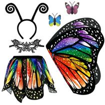 Conjunto de fantasias de asas de borboleta para meninas para o Halloween