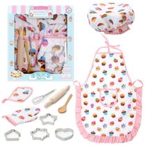Conjunto de fantasias de chef, 3 lontras, avental infantil, chapéu, utensílios de cozimento, 11 unidades Conjunto de fantasias de chef, 3 lontras, avental infantil, chapéu, utensílios de cozimento, 11 unidades