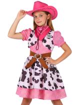 Conjunto de fantasias de cowgirl para meninas Nuehoryu com chapéu de 3-4 anos