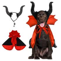 Conjunto de fantasias de Halloween para animais de estimação, capa CooShou Cat Witch Vampire