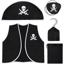 Conjunto de fantasias de pirata Bencailor, 5 peças, festa de Halloween para crianças e adultos
