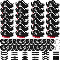 Conjunto de fantasias de pirata Halatool, 72 unidades para crianças: chapéus, bigodes
