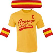 Conjunto de fantasias DIRTYRAGZ Dodgeball, camiseta Sweatbands 2GG, unissex Conjunto de fantasias DIRTYRAGZ Dodgeball, camiseta Sweatbands 2GG, unissex