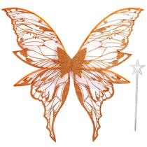 Conjunto de fantasias Fairy Wings Loieryk para adultos e mulheres, laranja Conjunto de fantasias Fairy Wings Loieryk para adultos e mulheres, laranja