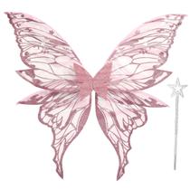 Conjunto de fantasias Fairy Wings Loieryk para adultos e mulheres rosa