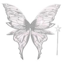 Conjunto de fantasias Fairy Wings Loieryk Silver para mulheres adultas