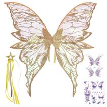 Conjunto de fantasias Fairy Wings Woifunu para adultos com varinha e adesivos