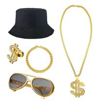 Conjunto de fantasias Fraiieon 90s Hip Hop 80s para festas masculinas/meninas/infantis Conjunto de fantasias Fraiieon 90s Hip Hop 80s para festas masculinas/meninas/infantis