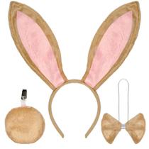 Conjunto de fantasias Funcredible Brown Bunny Ears and Tail para crianças/adultos Conjunto de fantasias Funcredible Brown Bunny Ears and Tail para crianças/adultos