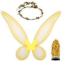 Conjunto de fantasias Funcredible Fairy Wings Crown Glitter para mulheres Conjunto de fantasias Funcredible Fairy Wings Crown Glitter para mulheres