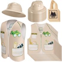 Conjunto de fantasias Haysandy Explorer com colete, chapéu e sacola para crianças