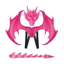 Conjunto de fantasias infantis de dragão CRTEPST com máscara de cauda de asas Conjunto de fantasias infantis de dragão CRTEPST com máscara de cauda de asas