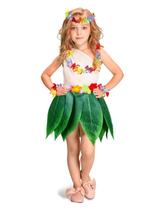 Conjunto de fantasias JDS Hawaiian Flowers Leaf Grass Skirts da Fortuning