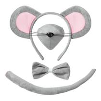 Conjunto de fantasias JIALWEN Mouse Ears, bandana, nariz, cauda, gravata borboleta