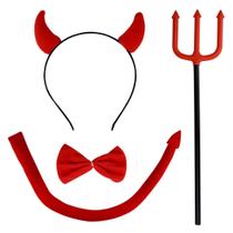 Conjunto de fantasias Jmkcoz Halloween Devil com bandana Devil Horn Conjunto de fantasias Jmkcoz Halloween Devil com bandana Devil Horn