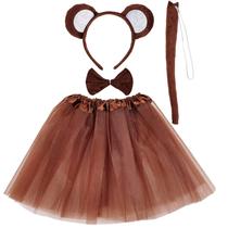 Conjunto de fantasias Jmkcoz Monkey w/ Ears Headband Bowtie Tail Tutu Conjunto de fantasias Jmkcoz Monkey w/ Ears Headband Bowtie Tail Tutu