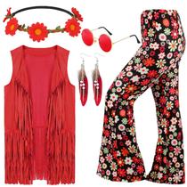 Conjunto de fantasias Leumoi, anos 60 e 70, para mulheres, roupas de discoteca, Halloween