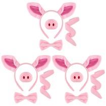Conjunto de fantasias Mototo Pig Ears, bandana, nariz, gravata borboleta, cauda x12 Conjunto de fantasias Mototo Pig Ears, bandana, nariz, gravata borboleta, cauda x12