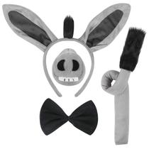 Conjunto de fantasias, orelhas de burro, bandana, nariz, cauda, gravata borboleta, 4 peças Conjunto de fantasias, orelhas de burro, bandana, nariz, cauda, gravata borboleta, 4 peças