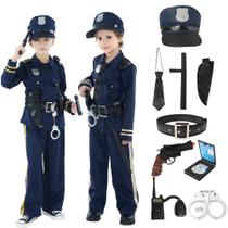 Conjunto de fantasias policiais infantis da Lingway Toys, 12 unidades para meninos de 8 a 10 anos