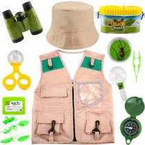 Conjunto de fantasias Puteraya Kids Explorer, 11 peças com colete, chapéu e brinquedos