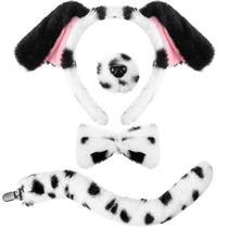 Conjunto de fantasias SATINIOR Puppy Dog Ears Headband Bow Tail Conjunto de fantasias SATINIOR Puppy Dog Ears Headband Bow Tail