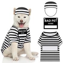 Conjunto de fantasias Shihanee Funny Dog Prisoner Halloween tamanho L