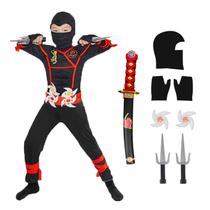 Conjunto de fantasias Skyllc Ninja Kids Cosplay com acessórios tamanho S